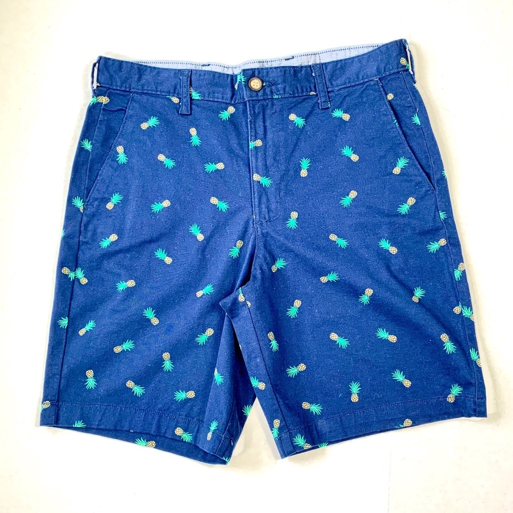 Men’s Blue Shorts with pineapples flat front